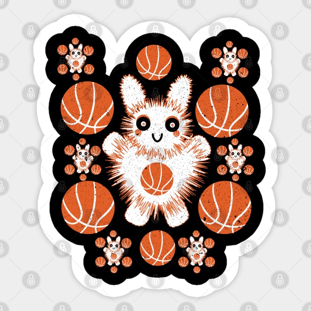 Cute Repeating Basketball Rabbit Sticker by Ezzkouch